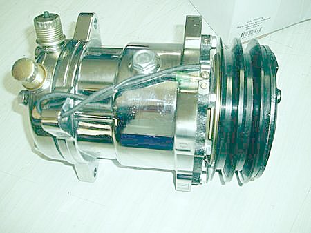 Sanden - 508 Air-Conditioning compressor Chrome. V-Belt drive. Suit most applications.