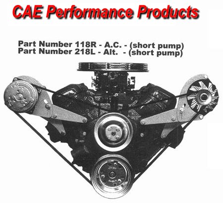 Side mount RHS A/C bracket - short water pump. Ideal for low hood applications and wide engine bays. Botls on to head and water pump