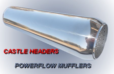 Hot Dog Muffler 15in Length 3in Dia. Polished Stainless Steel Spigotless.