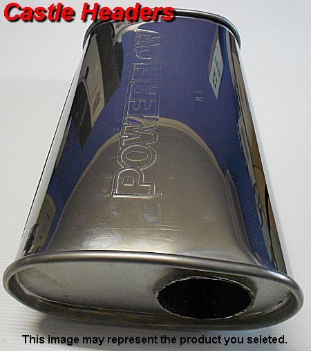 Muffler 16in 7in Round body - Dual 2.5in - Megaflow Polished Stainless Steel