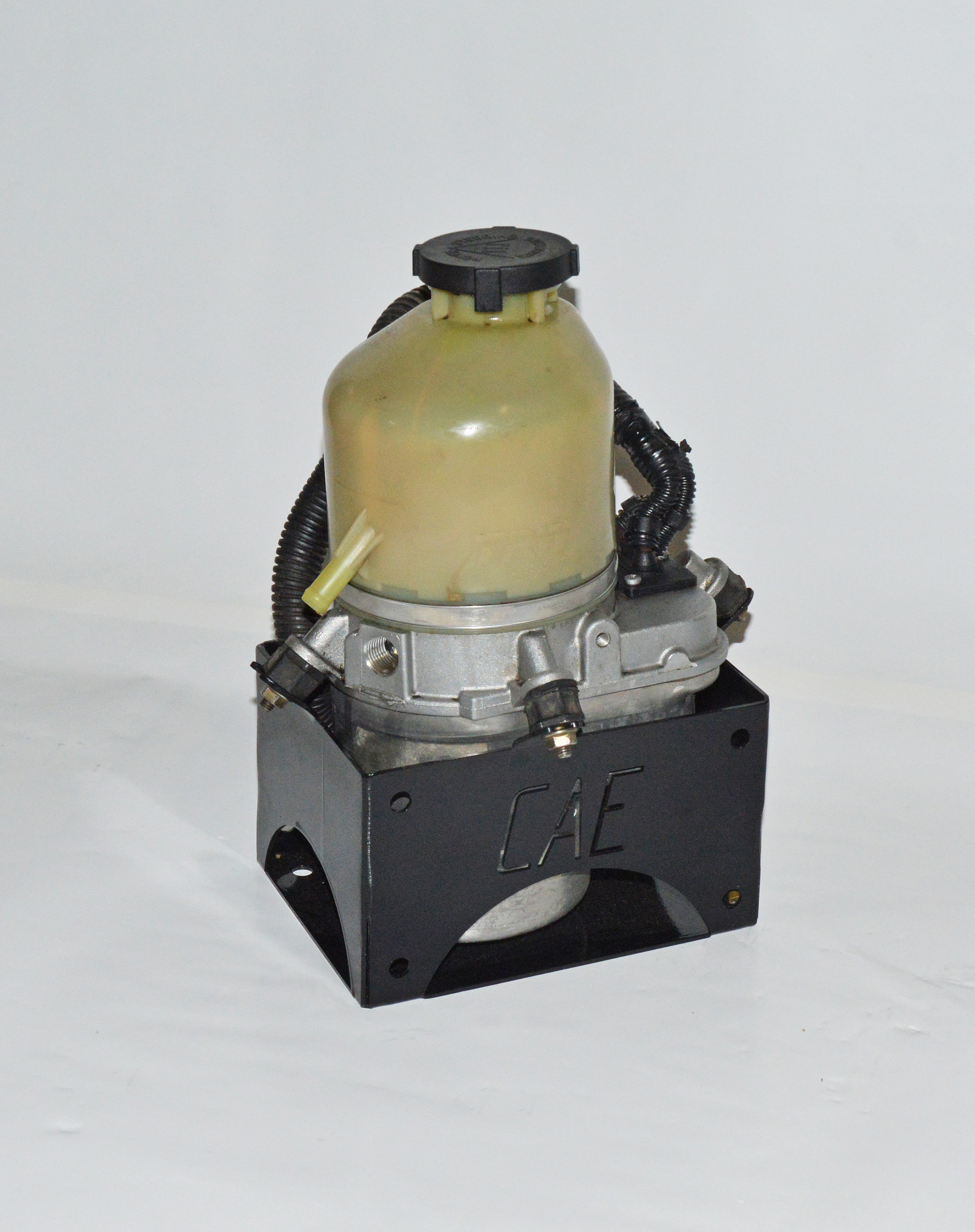 Electric power steering pump mount - use to mount pump anywhere in vehicle. We can supply PWR-ELECTRIC power steering pump as shown in pic