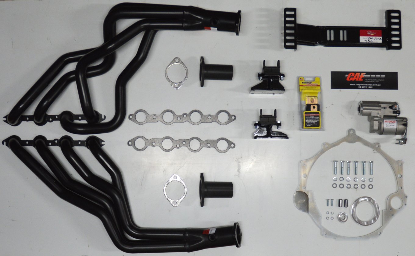 VB > VS COMMODORE LS1 2 & 3 CONVERSION KIT SUIT T56 MANUAL TRANS. SUPPLIED WITH 4-1 x 1-3/4' PRIMARY HEADERS. L.H.SIDE STARTER MOTOR KIT