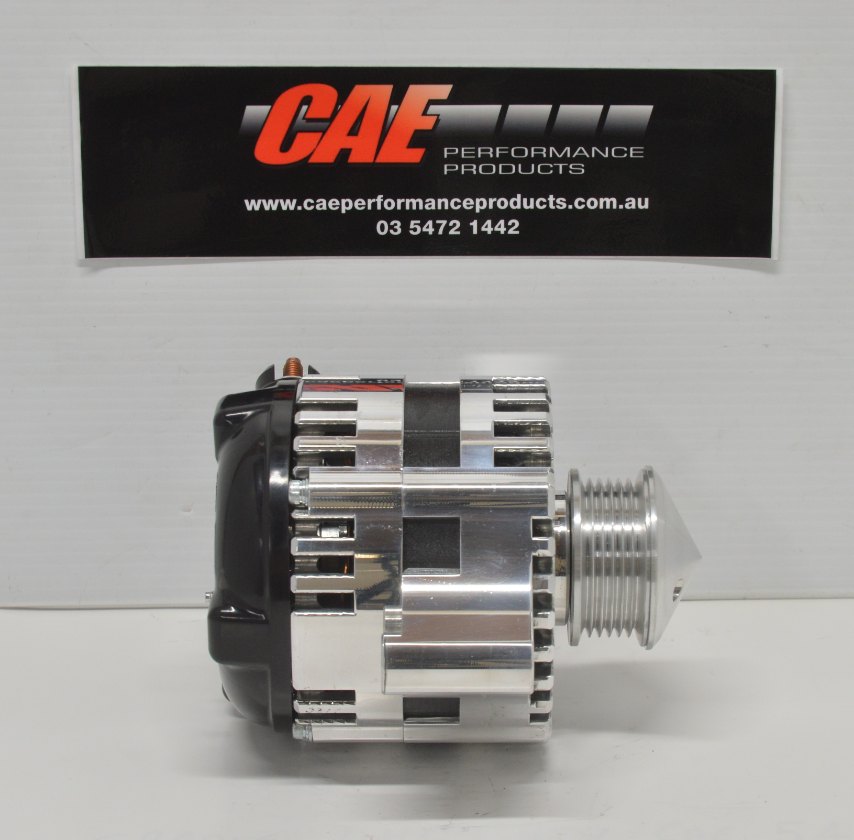 Hi-Tech Alternator Suit Chevrolet Small & Big Block - Holden 308-304 and 253 Red-Blue and Black 6Cyl - Polished