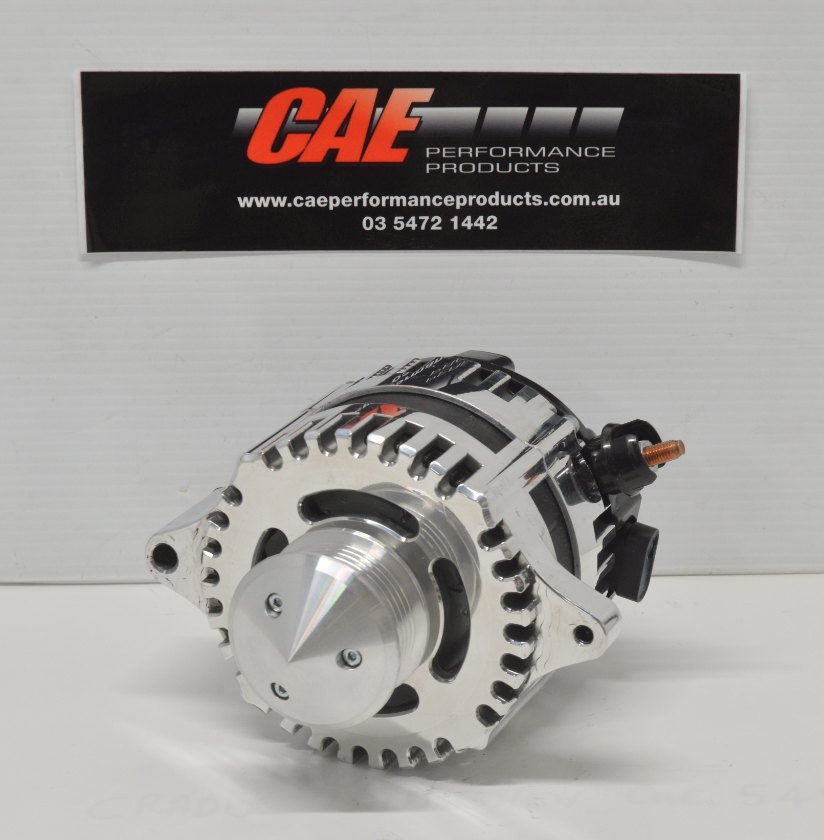 Hi-Tech Alternator Suit Chevrolet Small & Big Block - Holden 308-304 and 253 Red-Blue and Black 6Cyl - Polished