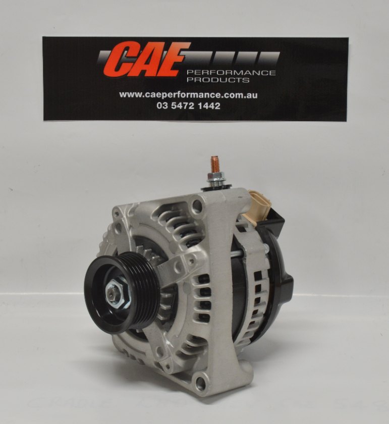 LS1 x 270AMP REPLACEMENT ALTERNATOR. ALUMINIUM FINISH. MOUNTS IN FACTORY POSITION. CHARGES 120A x 14V @ IDLE. 270A @ 14.2V AT PEAK. Note - REGULATOR IS 2 PIN LS 1 TYPE.