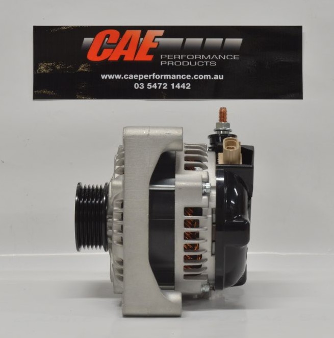 LS1 x 270AMP REPLACEMENT ALTERNATOR. ALUMINIUM FINISH. MOUNTS IN FACTORY POSITION. CHARGES 120A x 14V @ IDLE. 270A @ 14.2V AT PEAK. Note - REGULATOR IS 2 PIN LS 1 TYPE.