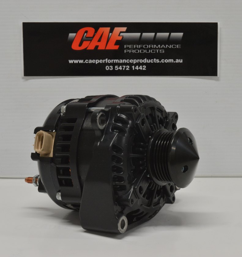 LS - 1 ALTERNATOR BLACK 350AMP @ 14.2V. SUPPLIED WITH 6PK PULLEY. Charges @ 150amps @ idle.